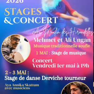Stage de danse derviche tourneur avec musique LIVE du 1er au 3 mai 2026